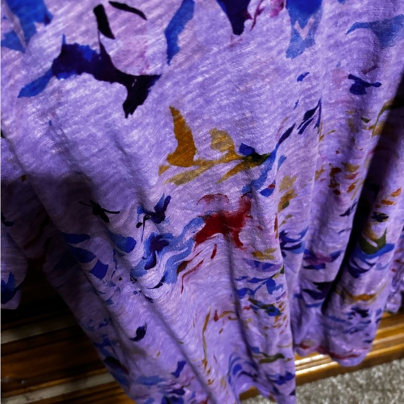 LOGO by Lori Goldstein Women's Multicolor Abstract Top - Picture 2 of 4